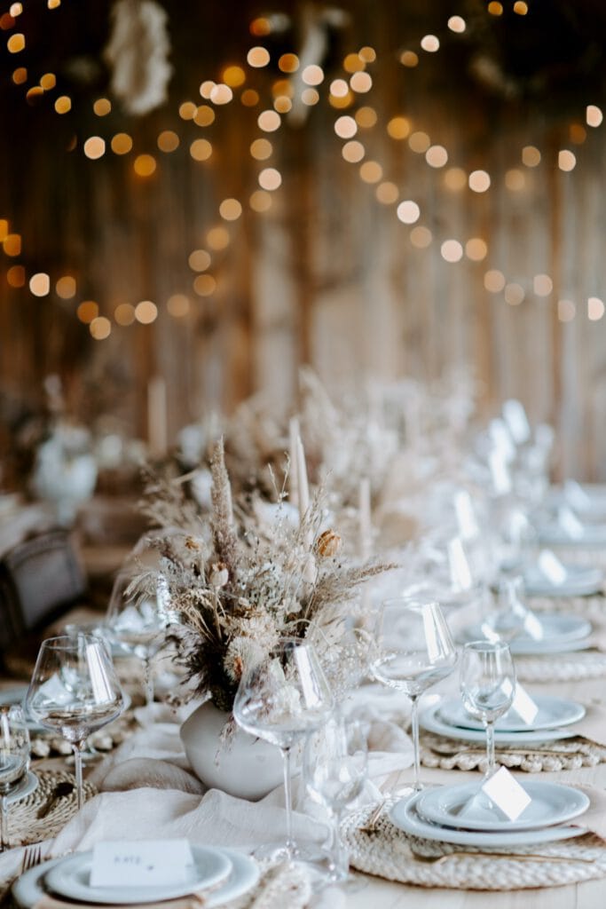 elegant summer wedding table setting with refined decor