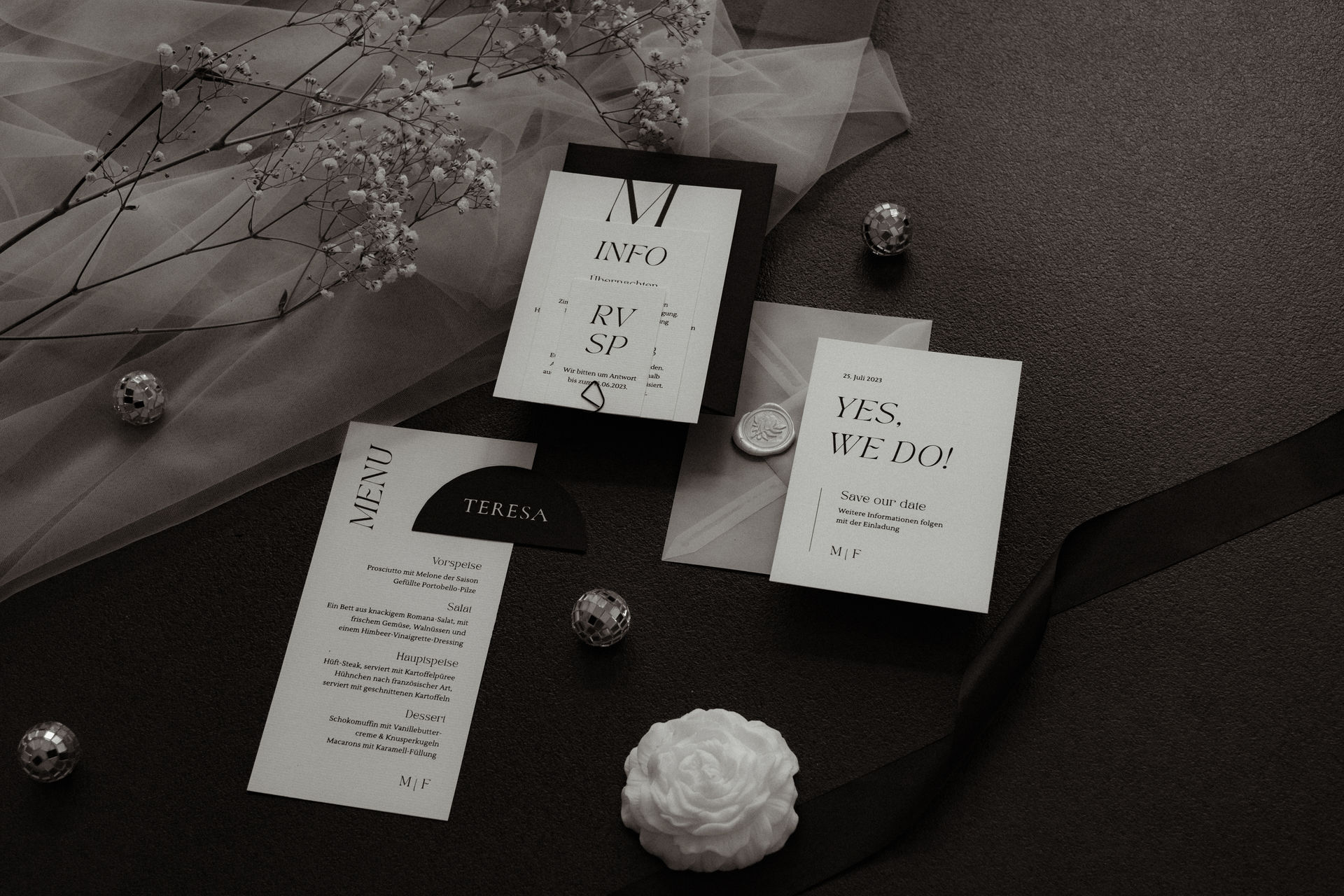 Wedding menu design