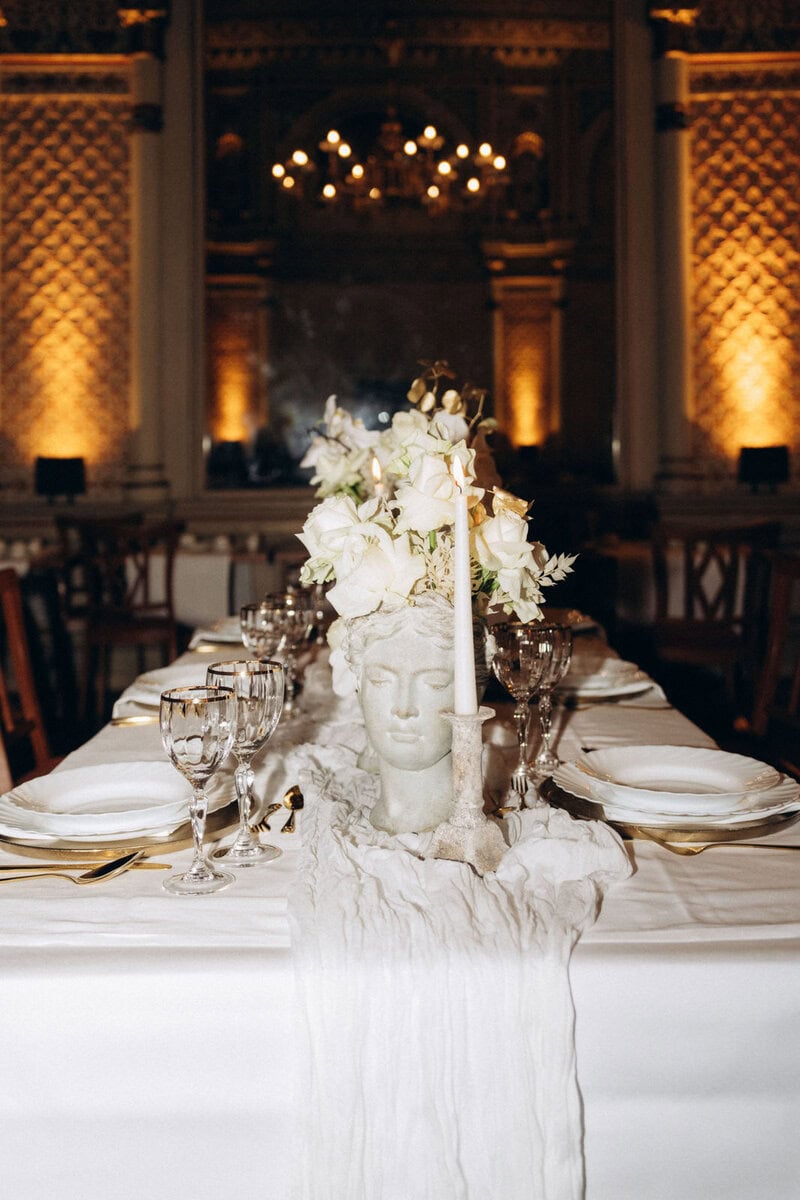 Indoor Wedding table setting